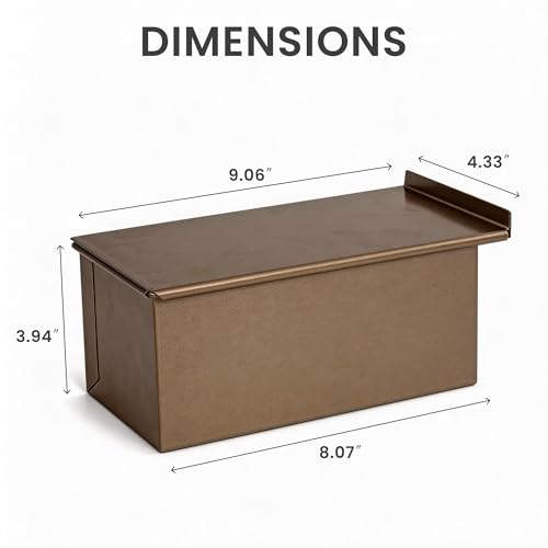 Pullman Loaf Pan with Lid for Baking Bread, Nonstick Carbon Steel Bread Loaf Pan with Cover for Sandwich Bread, Sourdough, Toast Bread and Homemade Loaf Baking