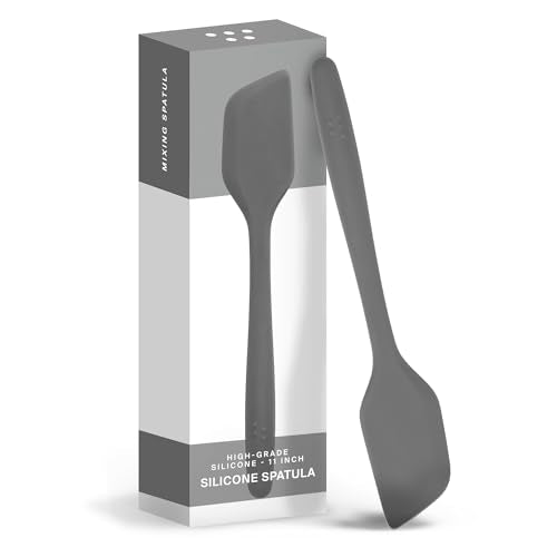 Misen Nonstick-Safe Silicone Spatula - Dishwasher Safe, Heat Resistant - Versatile Professional-Grade Kitchen Tool for Pancakes, Eggs, and Baking - Strong, Flexible, Durable Rubber Utensil - Gray - color: Gray