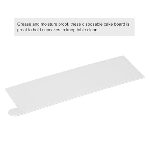 uxcell 100pcs Mini Cake Boards, Mousse Cake Cardboards Rectangle Cake Bases Plates Cupcake Dessert Displays Base Tray for Cupcakes, Cakes, Pastries, Dessert Base - Grease Proof (White) - color: White, size: 5.1 x 1.6 inch