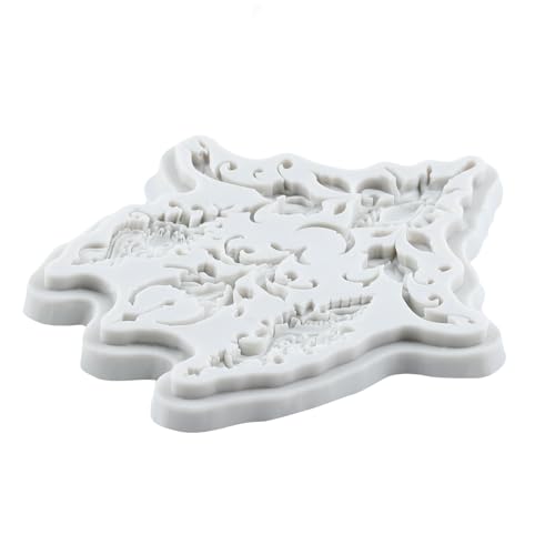 Lingzhi Baroque Fondant Border Molds Curlicues Scroll Lace Fondant Mold - color: Style CC