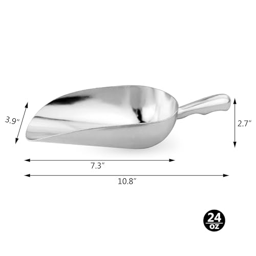 New Star Foodservice 34547 Round Bottom Bar Ice Scoop, 24-Ounce, Silver - size: 24-Ounce