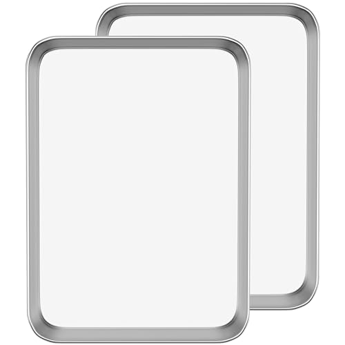 Baking Sheet Cookie Sheet Set of 2, Umite Chef Stainless Steel Baking Pans Tray Professional 10.39x8.07x1inch, Non Toxic & Healthy, Mirror Finish & Rust Free, Easy Clean & Dishwasher Safe - size: 10.39inx8.07inx1in