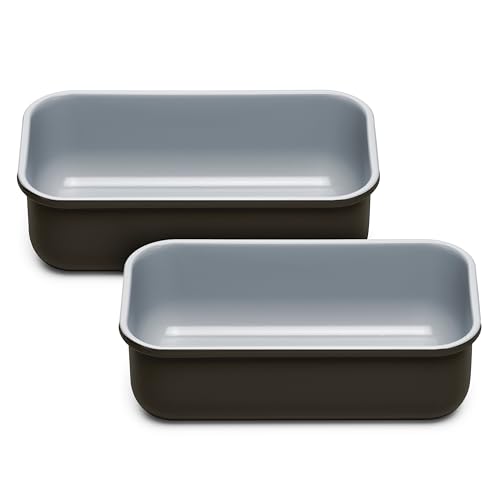 Caraway Non-Stick Ceramic-Coated 1 lb Loaf Pan Duo - color: Black, size: 2x Loaf Pan (1lb)