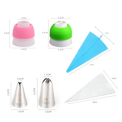 27 Pieces Small Stainless Steel Russian Flower Icing Tips Kit - color: SILVER MRF0059