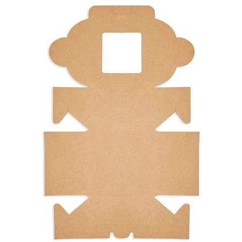 Juvale Cookie Boxes with Window - 50 Pack, 4 x 4 x 2.5 in Brown Cardboard - Pastry Containers & Cupcake Box for Baked Goods Packaging - Mini Treat Holders