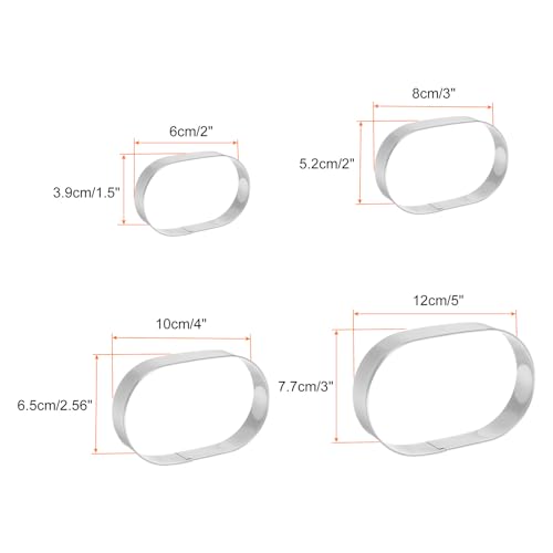 HARFINGTON Oval Cookie Cutter Set Stainless Steel Geometric Biscuit - style: Oval