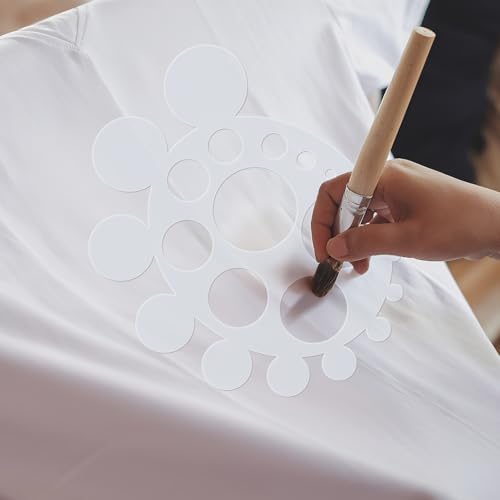 Maitys 2 Pcs Airbrush Circle Stencils, White Art Painting Templates - style: Circle