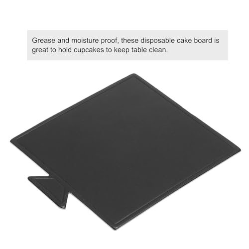 uxcell Mini Cake Boards, Mousse Cake Cardboards Square Cake Black 100 Pcs - color: Black, size: 2.8 x 2.8 inch