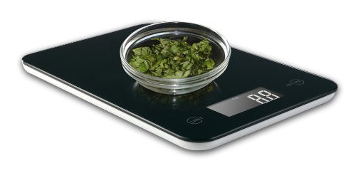 Ozeri Touch Digital Kitchen Scale (12 lbs Edition) in Tempered Glass - color: Stylish Black