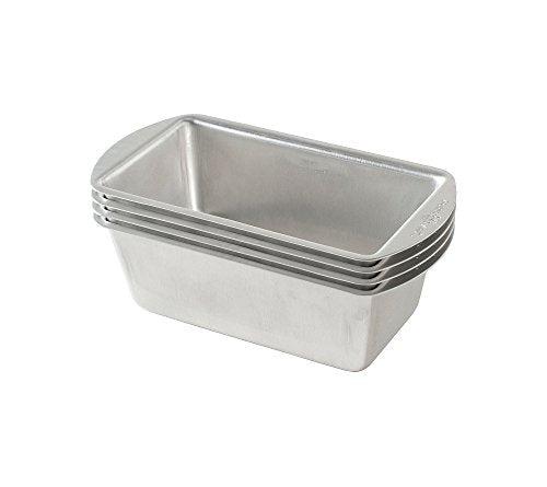 Nordic Ware Natural Aluminum Commercial Mini Loaf Pans, Four 2-Cup Pans - size: Mini Loaf Pan Set