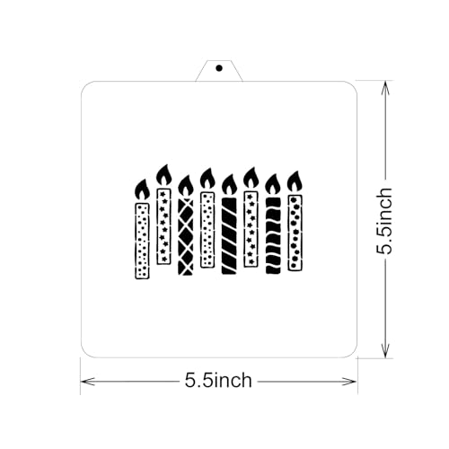 Cookie Cutter and Stencil Bundle Royal Icing Cookies Stencils Paint Your Own Biscuit Bakery Starter Kits Royal Icing Fondant Cutters Birthday Wedding Holiday Cookies Painting Coloring Pages Comb - style: Happy Birthday Candle