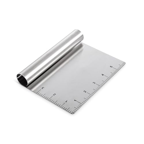 Mrs. Anderson's Baking Pastry Dough Cutter Scraper with Measurements, Stainless Steel - style: Dough Scraper, 18/8 SS