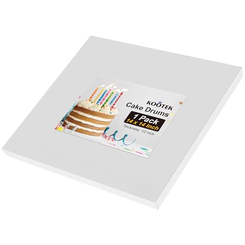 Kootek Cake Board 14 Inch Square Cake Drum Base para Pastel, 1 Pack - size: 14 Inch/1 Pack