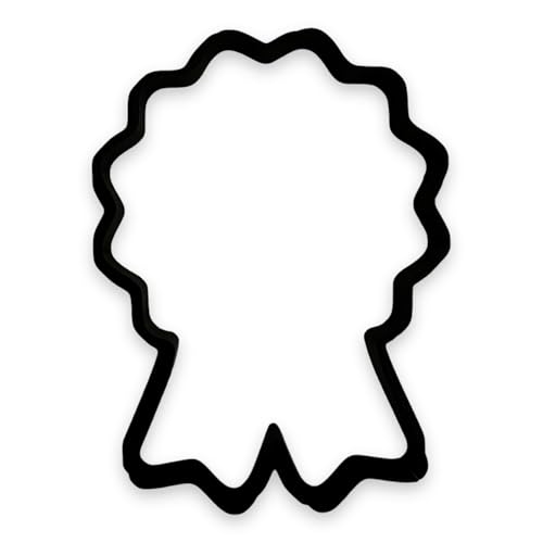 Award Ribbon Cookie Cutter with Easy Push Design (4.5 inches)