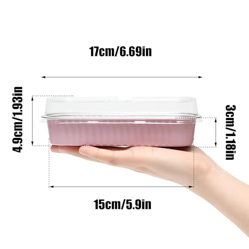 50 Pack 6.8oz Mini Cake Pans with Lids, Pink - color: Pink, size: Rectangle