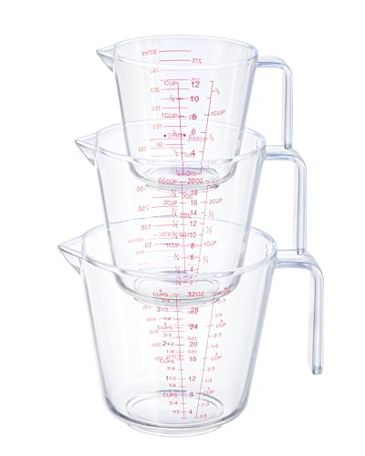 Measuring Cups, Plastic Measuring Cups Set of 3-1000ml, 600ml, 300ml