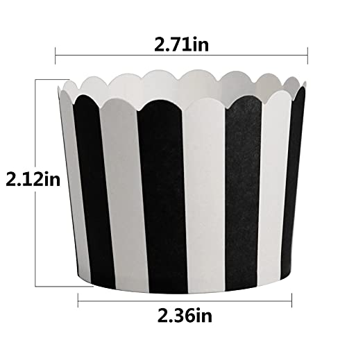 50 Pack Muffin Liners Baking Paper Cups Black and White - style: Black and White 50 pcs