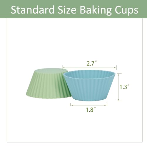 Silicone Baking Muffin Cups, 12Pack Reusable Cupcake Liners Cake Molds - color: Neutral Colors, size: Standard