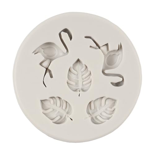 Tropical Leaf Silicone Mold Fern Leaves Fondant Molds Set of 5 - color: Style P