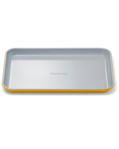 Caraway 9x13" Non-Stick Ceramic Small Baking Sheet - color: Marigold, size: Small 9" x 13"