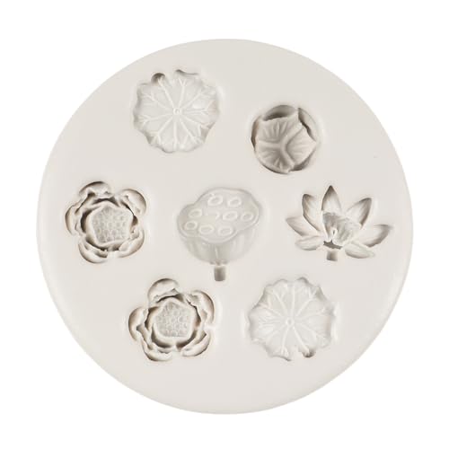 Lotus Flower Silicone Molds Lotus Leaf Fondant Mold Set of 4 - color: Style E