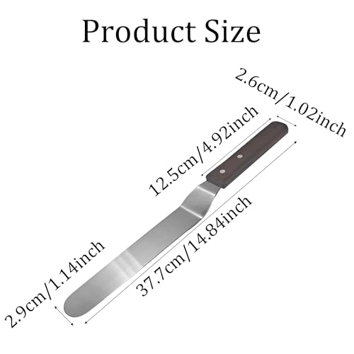 Offset Spatula, 10 Inch Stainless Steel Blade with Wood Handle for Cake Decorating and Icing - size: 10 Inch