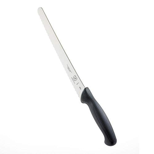 Mercer Culinary M23211 Millennia Black Handle, 10-Inch Left Handed Wavy Edge Wide, Bread Knife - size: 10", style: Millenia Black Handle