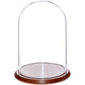 Plymor 8" x 12" Glass Display Dome Cloche (Walnut Veneer Base) - color: Walnut Veneer Base
