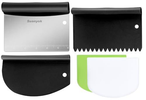 Suanyok Bench Dough Cutter-Flexible Plastic Bowl Scraper Kitchen Tool,Black - color: Black