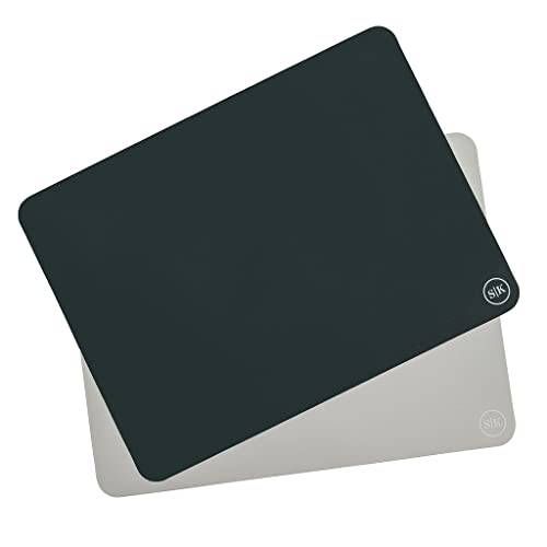 The Silicone Kitchen Silicone Baking Mats, Dishwasher Safe, BPA Free, Extra Thick, Half Sheet 16 in into 11.75 in, Set of 2, Blue and Gray - color: Blue + Gray, size: Half Sheet (16"x11.75")