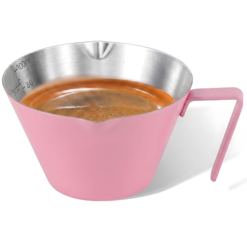 1 Pc Stainless Steel Espresso Shot Cup with Dual Scale, 3.4oz/100ml, Pink - color: 14_ Pink 1pc