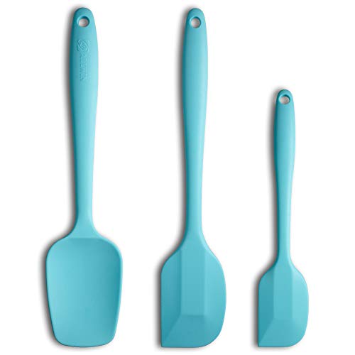 3-Piece Silicone Spatula Set, 600°F Heat Resistant, Light Blue - color: E-Light Blue