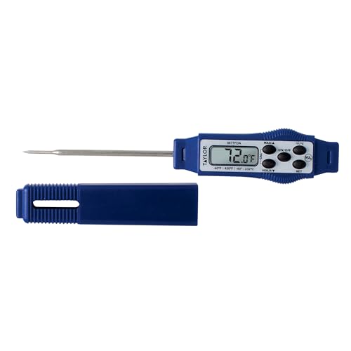 Taylor – Compact Instant-Read Pen Style Digital Kitchen Meat Thermometer - Waterproof Grey - Gray (Blue) - color: Blue