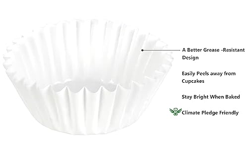 Caperci Heavy Duty White Cupcake Liners Standard Muffin Baking Cups 150pcs - color: White