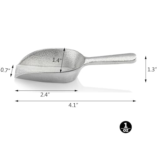 New Star Foodservice Cast Aluminum Flat Bottom Utility Scoop, 1oz, Silver - size: 1-Ounce