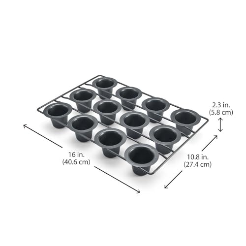 Chicago Metallic 26121 Professional 12-Cup Non-Stick Mini-Popover Pan, 16-Inch-by-10.75-Inch - size: 12-Cup