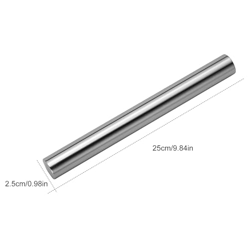 10 Inch Stainless Steel Rolling Pin for Baking - French Smooth Metal Dough Roller for Fondant, Pizza, Pie, Cookie & Pastry, Professional Kitchen Tool