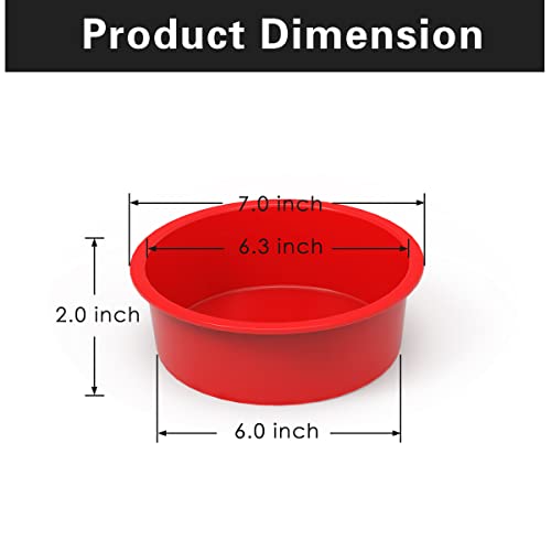 6 inch Cake Pans, 4 Pack Nonstick Silicone Small Cake Pans