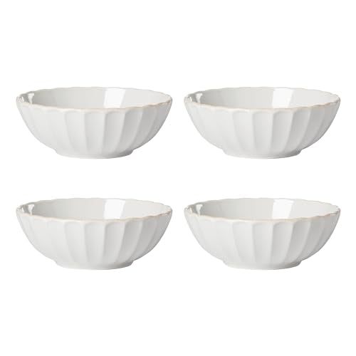 Lenox French Perle Scallop 4-Piece Bowl Set, 4.00 LB, White - color: White, style: All-Purpose Bowls, Set of 4