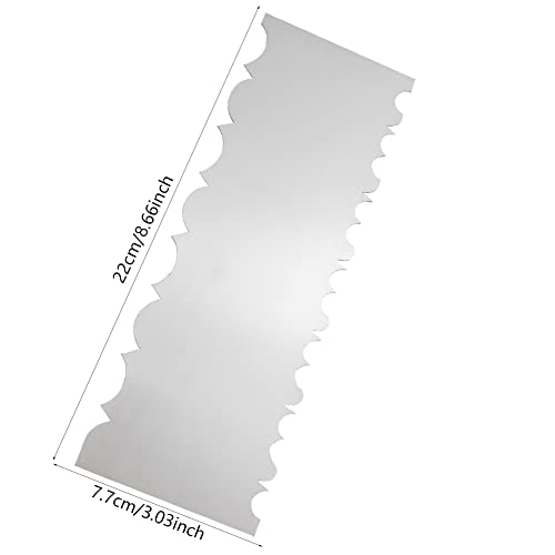 8.6 Inch Stainless Steel Cake Scraper Metal Scraper for Cake Smoother Leveler Scraper Cake Decorating Comb Cake Cutter for Mousse Butter Cream (Style 3) - size: Style 3