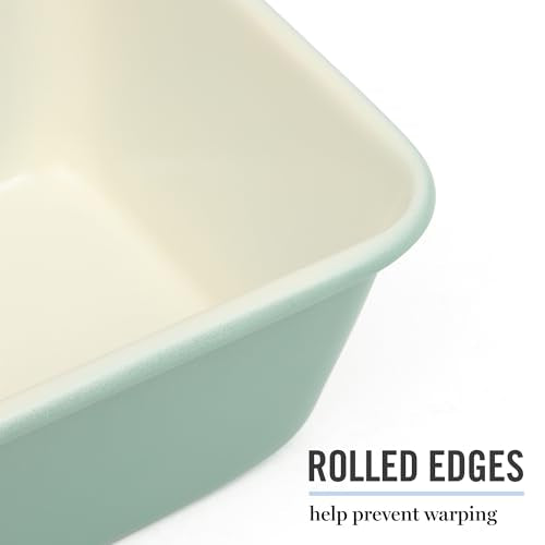 Martha Stewart Gallen 9 Inch Nonstick Carbon Steel Loaf Pan – Teal, Durable Bakeware for Even Baking and Easy Release - color: Teal, size: 9" Loaf Pan