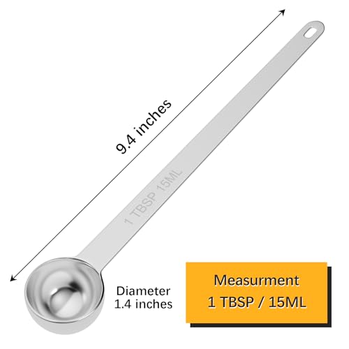 2PCS 1TBSP(15ml) Extra Long Handle Measuring Spoon, 18/8 Stainless Steel - size: 1tbsp|15ml