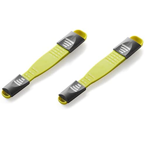 2PCS Adjustable Sliding Measuring Spoon Double-ended with graduations, adjustable measuring spoon for measuring dry and semi-liquid ingredients for baking, cooking, powders