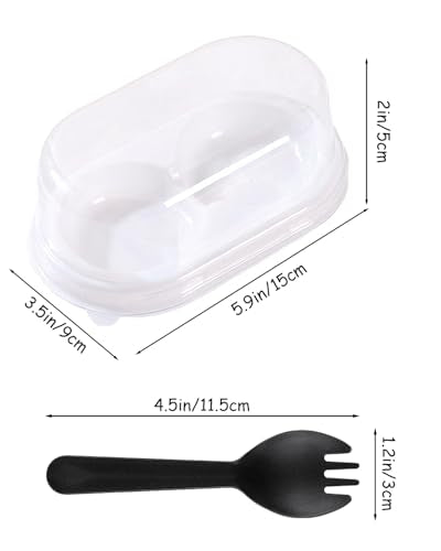 Plastic Mini Cupcake Container, 100 Pack Clear Plastic Mini Cake Box Individual Cupcake Containers, Cup Cake Holders With Lid For Wedding Birthday Party Gifts Supplies (Two-piece pack) - size: Two-piece pack
