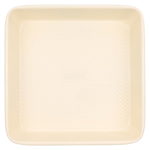 David Burke 9" Square Bake Pan, Carbon Steel, Non-Stick, PFTE & PFOA Free, Oven Safe – Cream - color: Cream, size: 9" Square Bake Pan