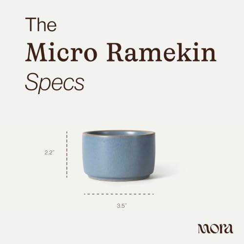 Mora Micro Ramekins Set of 4, 6oz Ceramic Pottery Baking Dishes - Microwave, Oven and Dishwasher Safe - Sky - color: Sky, size: Micro