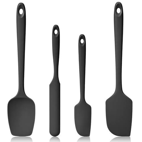 600ºF Heat Resistant Silicone Spatula Spoonula Set of 4, Black - color: (2) Black, size: 4 Spatulas