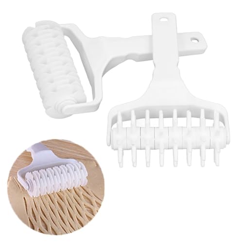 2 Pcs Pizza Dough Roller Docker with Long Handle