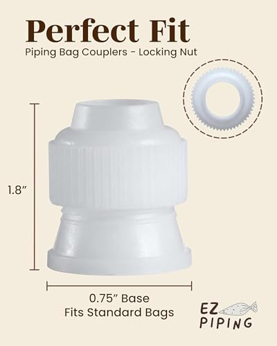 Cake Decorating Piping Bag Couplers, Locking Nut for Baking Supplies 10pcs - size: 10 pcs