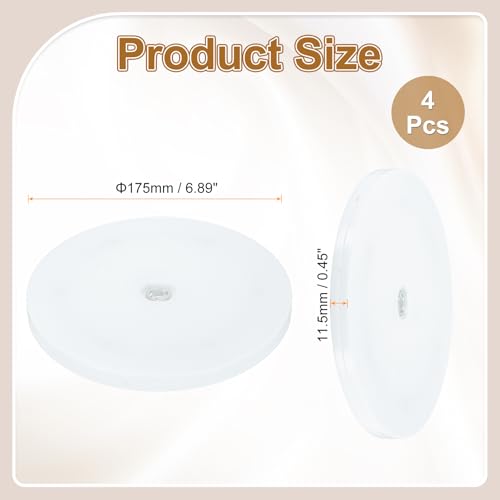 uxcell 4Pack Acrylic Lazy Susan Turntable, 7" Spinner Lazy Susan Turntable Organizer, Acrylic Ball Bearing Rotating Tray for Pantry Spice Rack Decorating, White - size: 7"